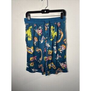 Nickelodeon 90's Cartoon Sleep Shorts Men's Large Blue SpongeBob Rugrats